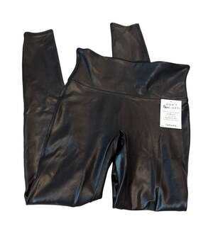 SPANX Faux Leather Leggings Black S/P Small Petite NWT Shaper Pants